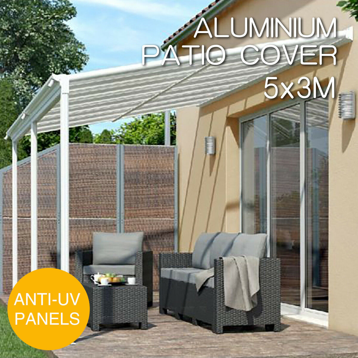 Diy Pergola Roofing Patio Cover Kit 5m X 3m Outdoor Veranda for sizing 1200 X 1200