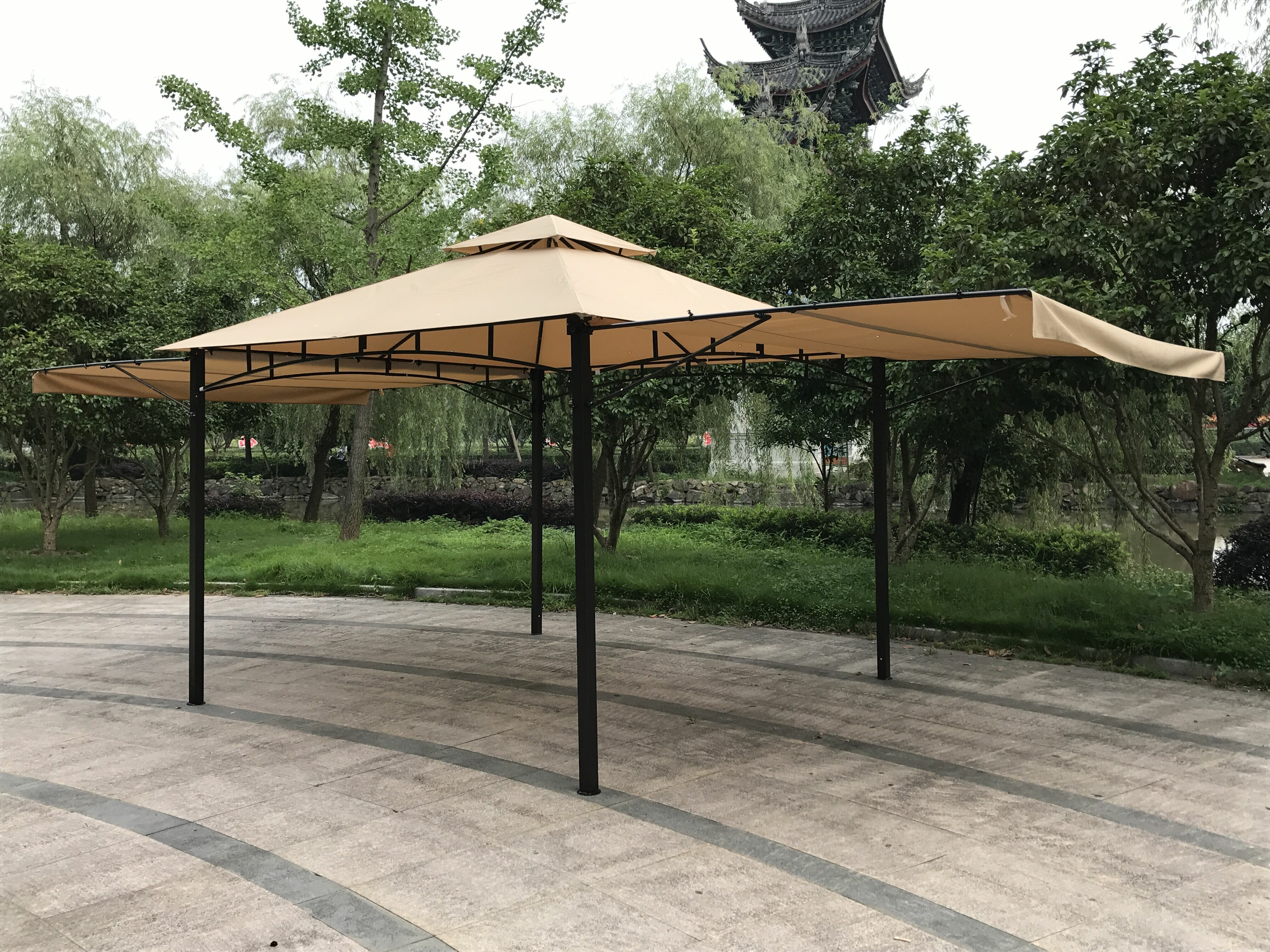 Double Roof 11 Ft W X 11 Ft D Steel Patio Gazebo inside size 4032 X 3024