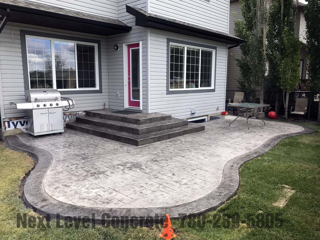 Edmonton Stamped Concrete Patio Next Level Concrete Ltd in size 1100 X 825