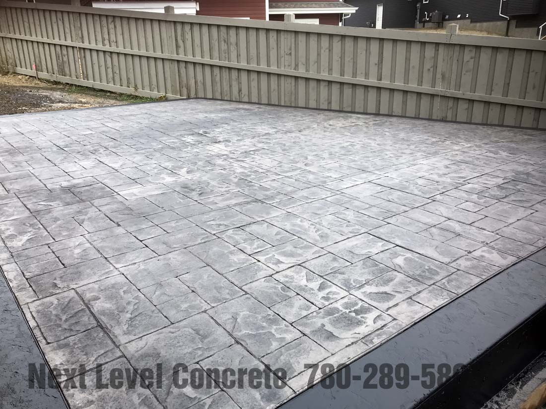 Edmonton Stamped Concrete Patio Next Level Concrete Ltd intended for sizing 1100 X 825