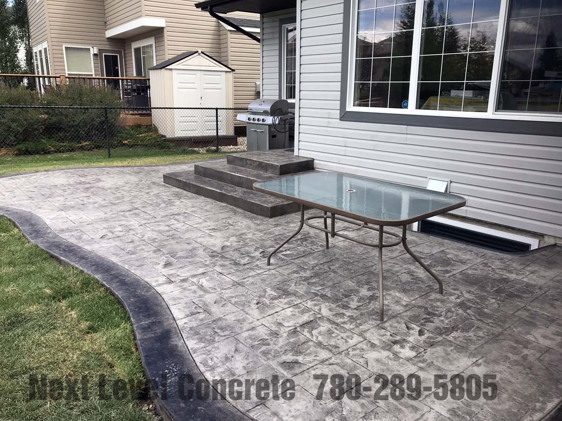 Edmonton Stamped Concrete Patio Next Level Concrete Ltd within dimensions 1100 X 825