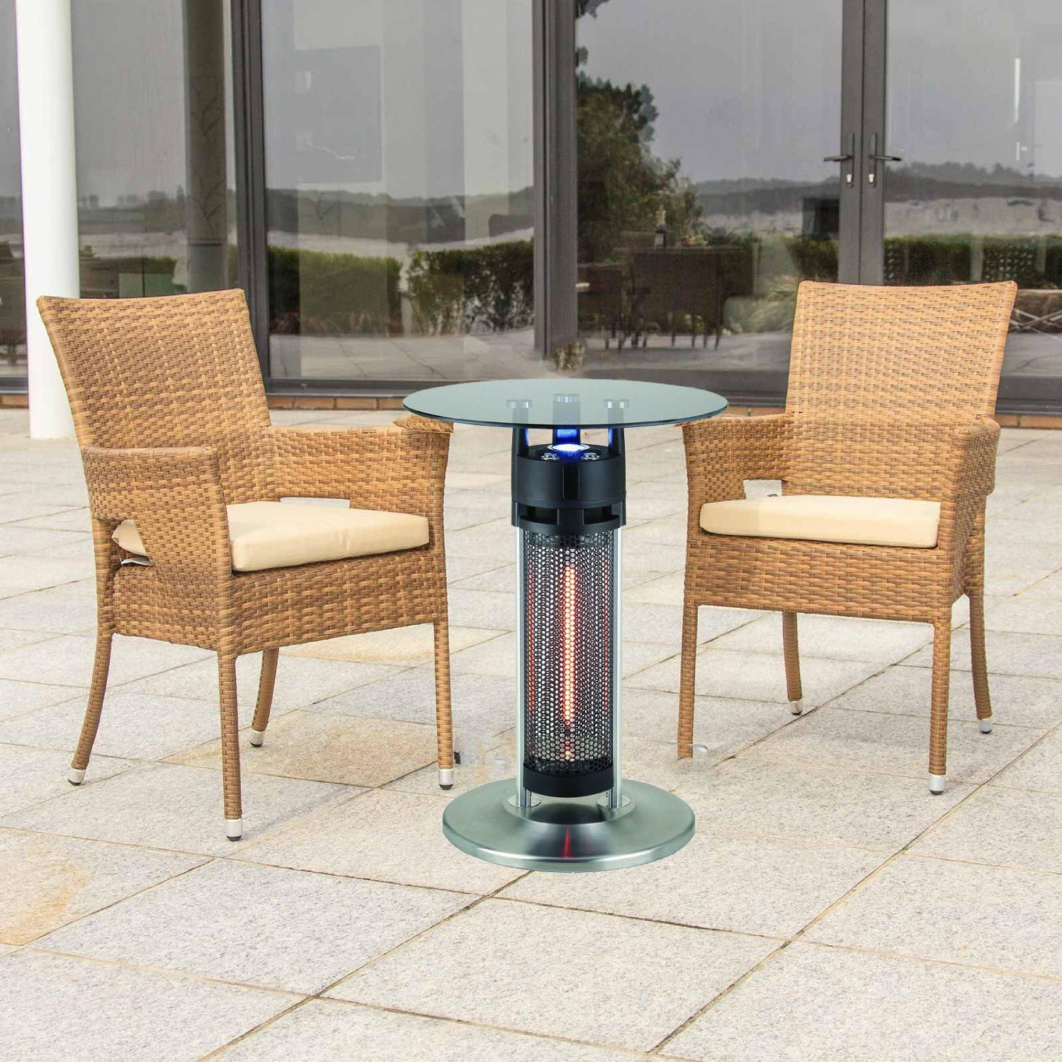 Energ 1400w Electric Infrared Bistro Table Patio Heater throughout dimensions 1499 X 1499