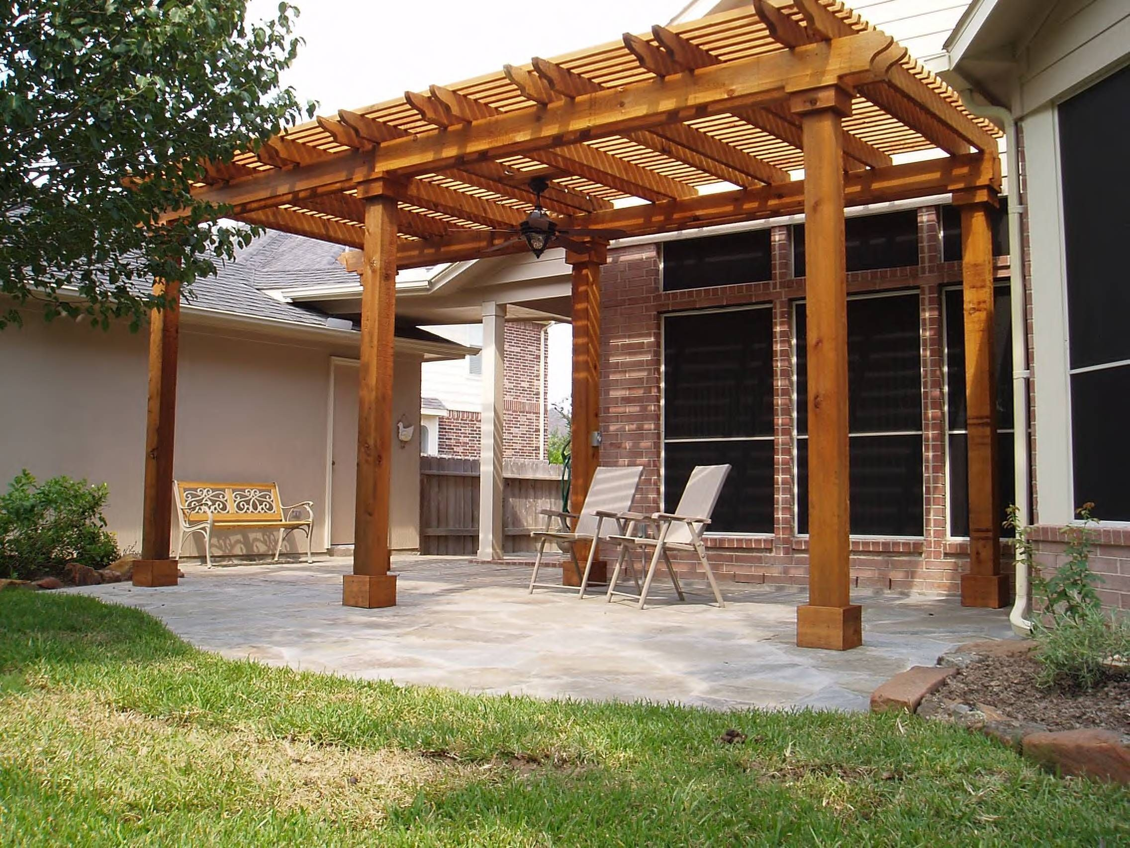 Entrancing Pergola Patio Ideas With Nice Six Pillars Also with regard to size 2272 X 1704