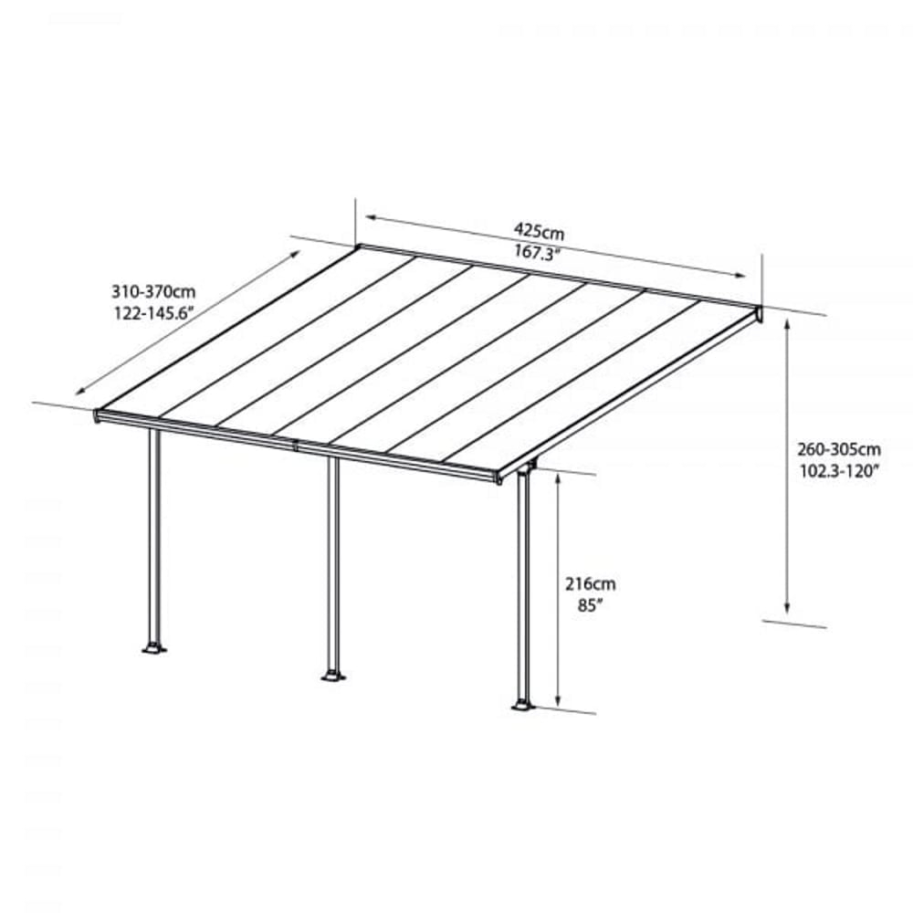 Feria Patio Cover 4m White with sizing 1000 X 1000