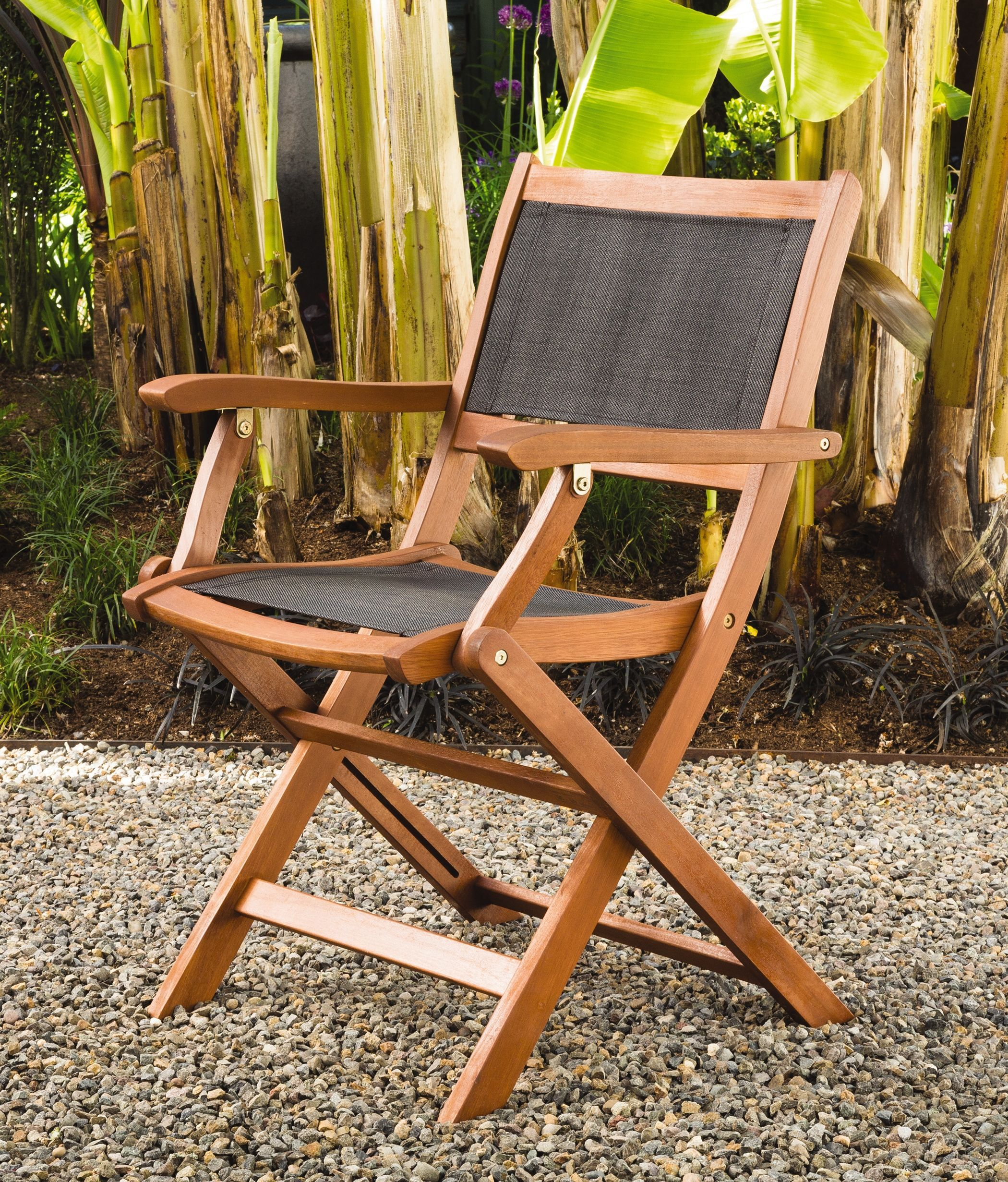 Folding Patio Chairs Wood Armchairs Mesh Seat Back pertaining to dimensions 2100 X 2462