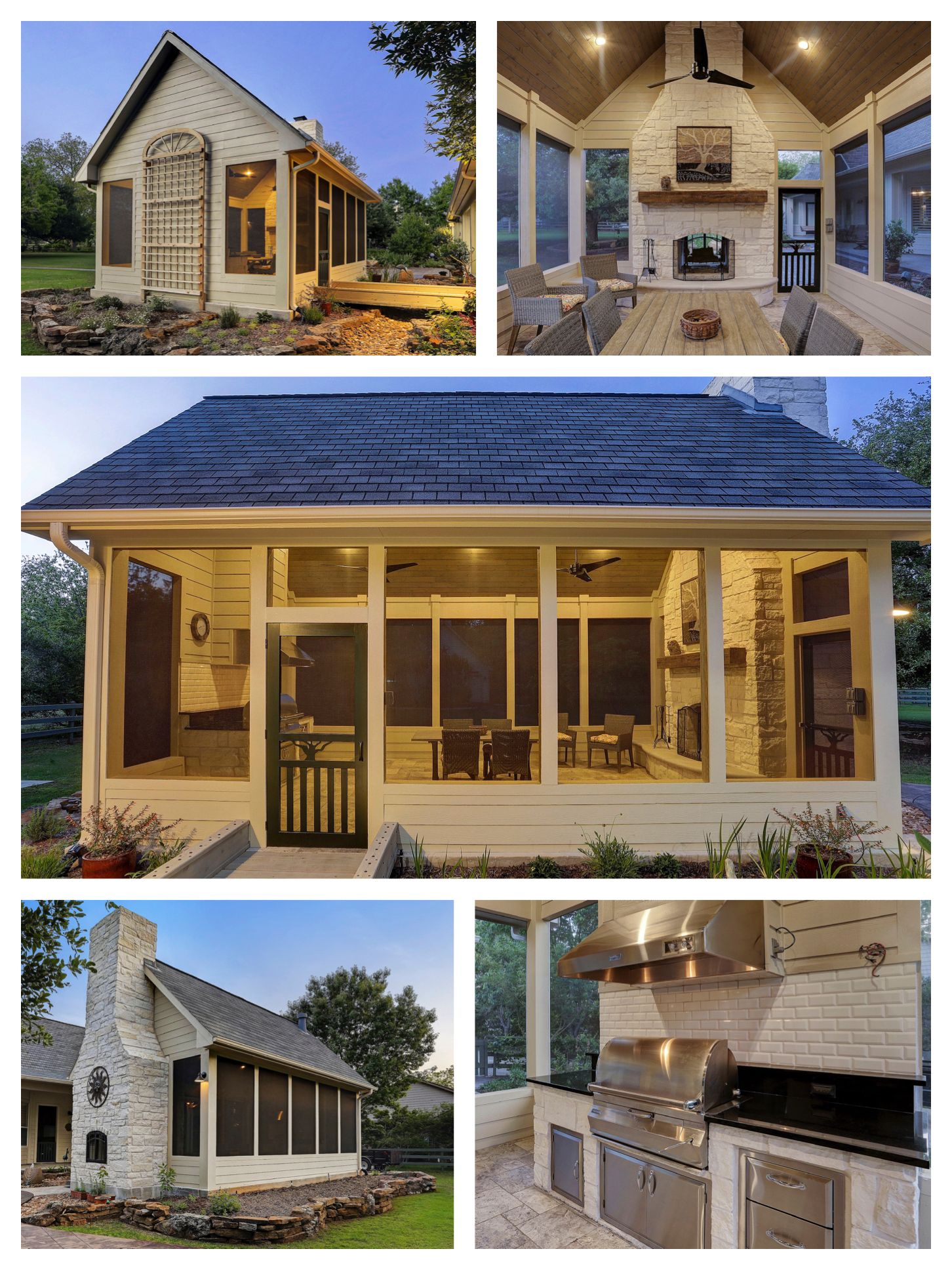 Free Standing Screened In Porch With Fireplace And Kitchen with regard to dimensions 1452 X 1936