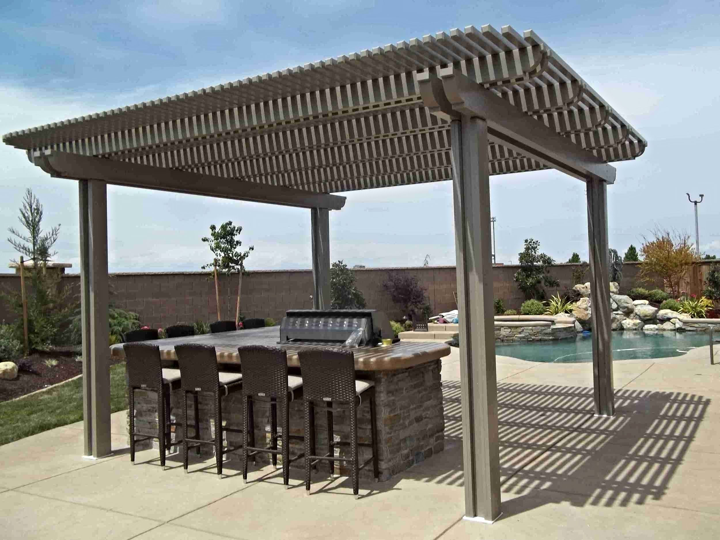 Freestanding Lattice Patio Cover Over A Bbq Area Lattice inside size 2500 X 1875