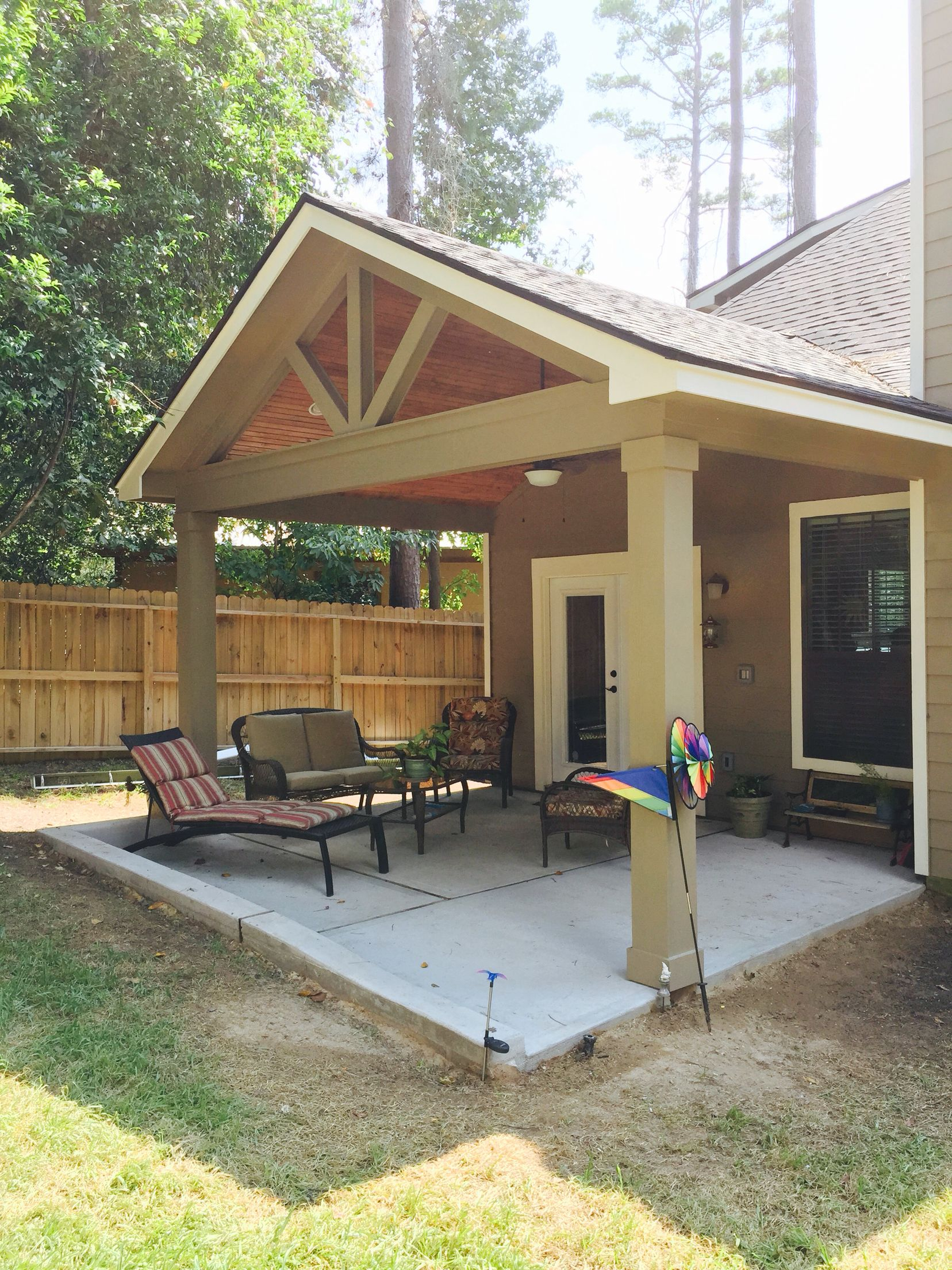 Gable Roof Patio Cover With Wood Stained Ceiling Patio regarding dimensions 1656 X 2208