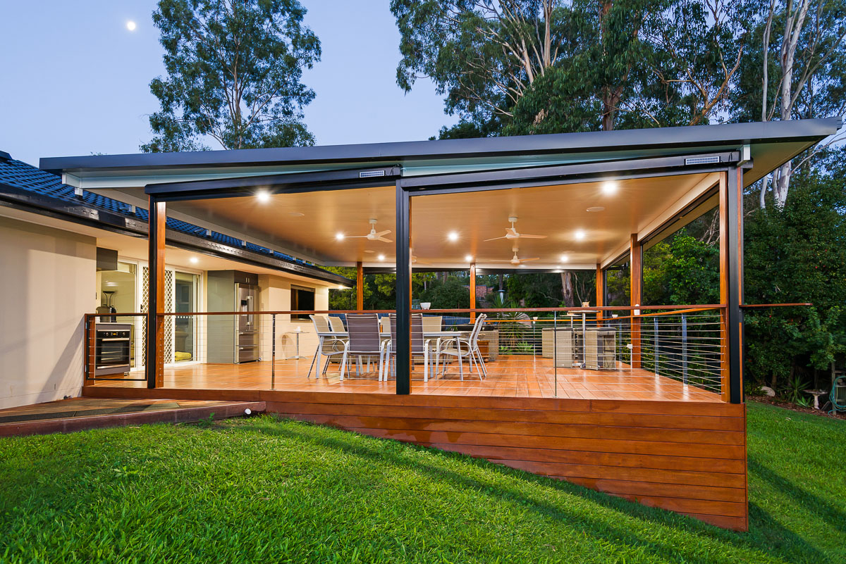 Gold Coast Deck And Insulated Roof With Solar Blinds in proportions 1200 X 801