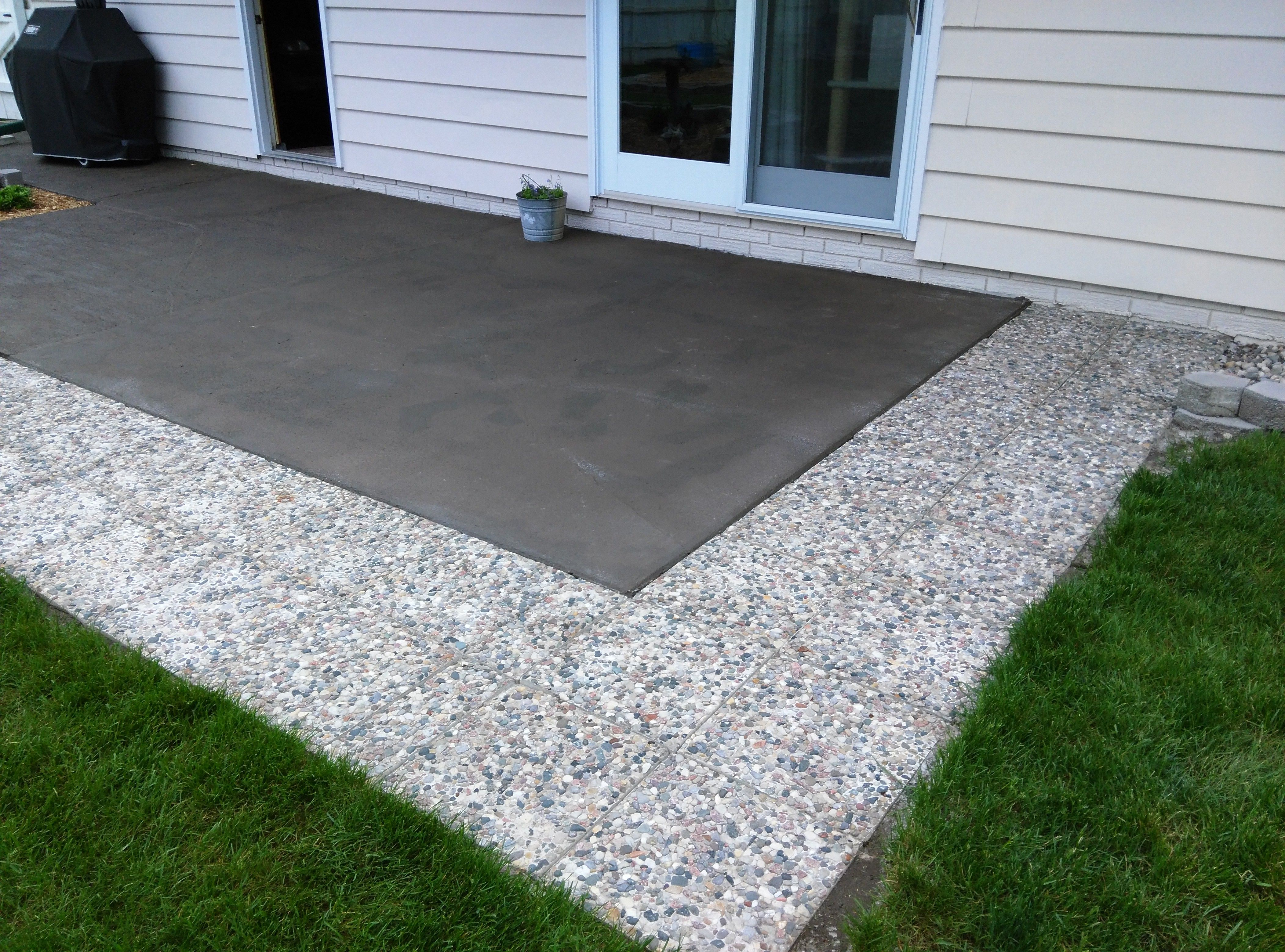 concrete with pavers
