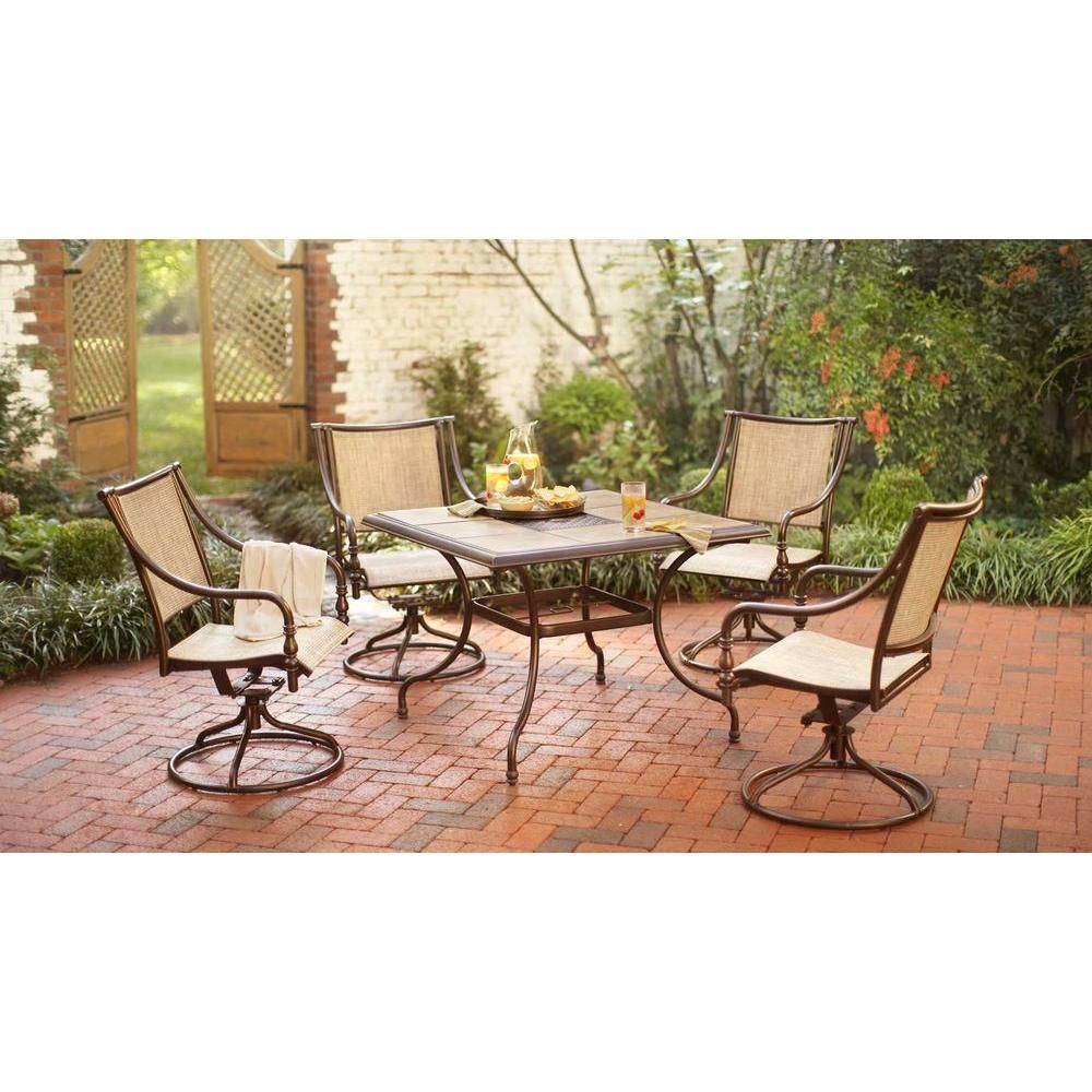 Hampton Bay Andrews 5 Piece Patio Dining Set T05f2u0q0056r intended for measurements 1000 X 1000