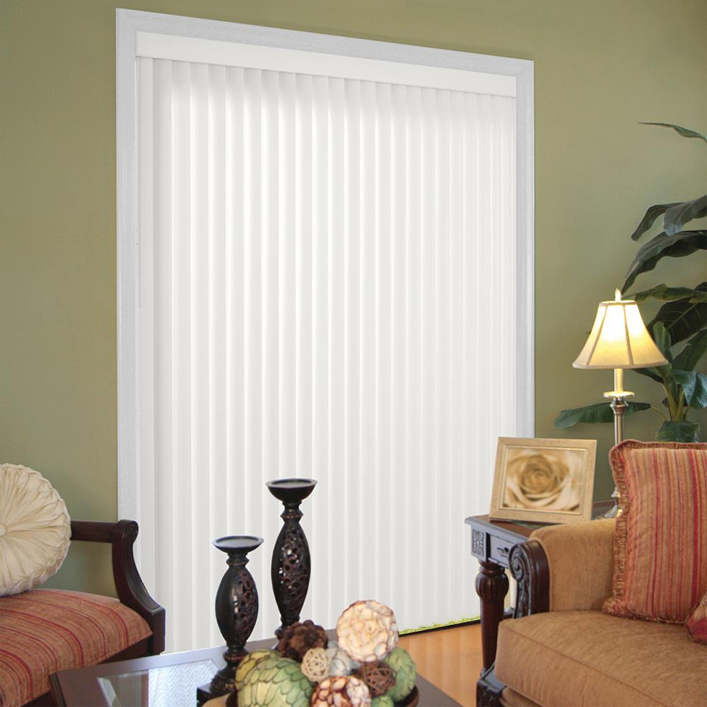 Hampton Bay Crown White 35 In Vertical Blind 104 In W X 84 In L with regard to measurements 1000 X 1000