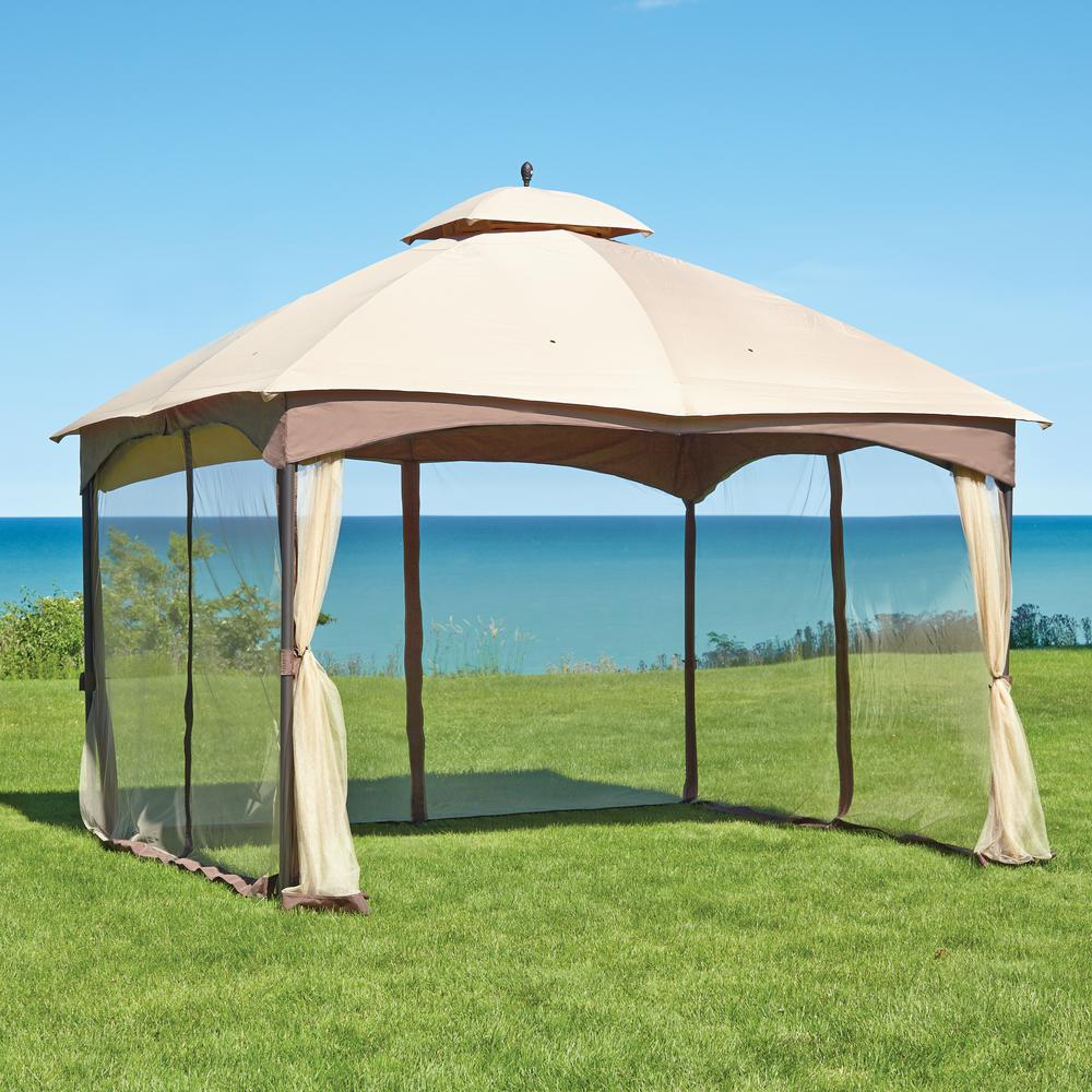 Hampton Bay Massillon 10 Ft X 12 Ft Double Roof Gazebo for dimensions 1000 X 1000