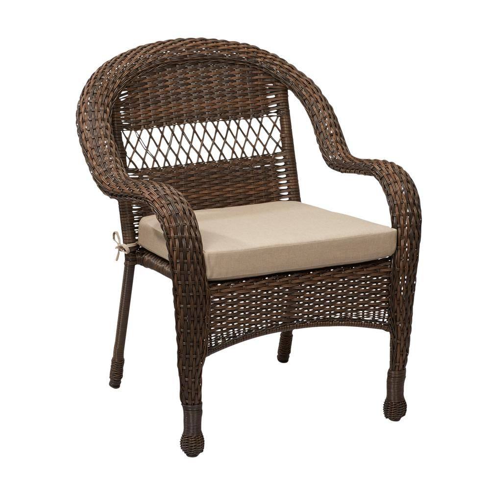 Hampton Bay Mix And Match Brown Wicker Outdoor Stack Chair within proportions 1000 X 1000