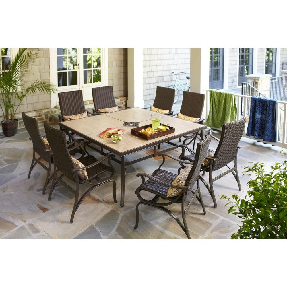 Hampton Bay Pembrey 9 Piece Patio Dining Set Hd14216 Patio for proportions 1000 X 1000