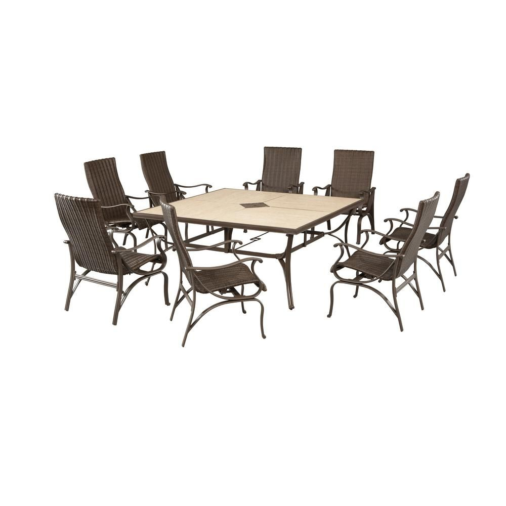 Hampton Bay Pembrey 9 Piece Patio Dining Set Hd14216 The for proportions 1000 X 1000