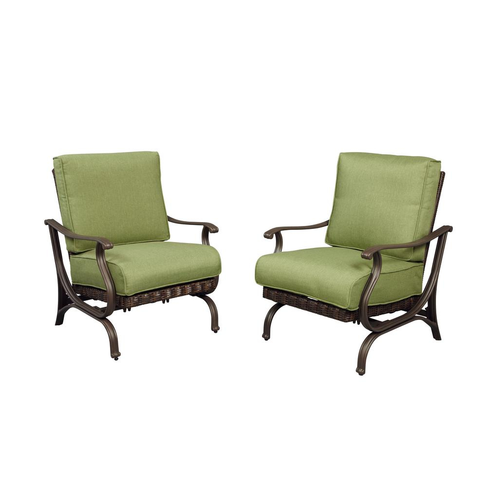 Hampton Bay Pembrey Patio Lounge Chair With Moss Cushions Pack Of 2 intended for proportions 1000 X 1000