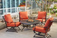 Hampton Bay Redwood Valley 5 Piece Metal Patio Fire Pit Seating Set With Quarry Red Cushions throughout sizing 1000 X 1000