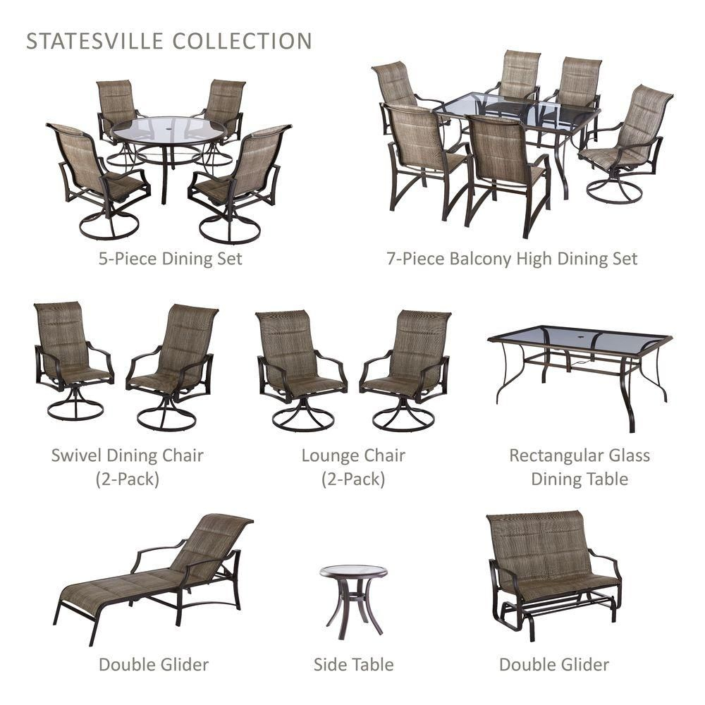 Hampton Bay Statesville 5 Piece Padded Sling Patio Dining within dimensions 1000 X 1000