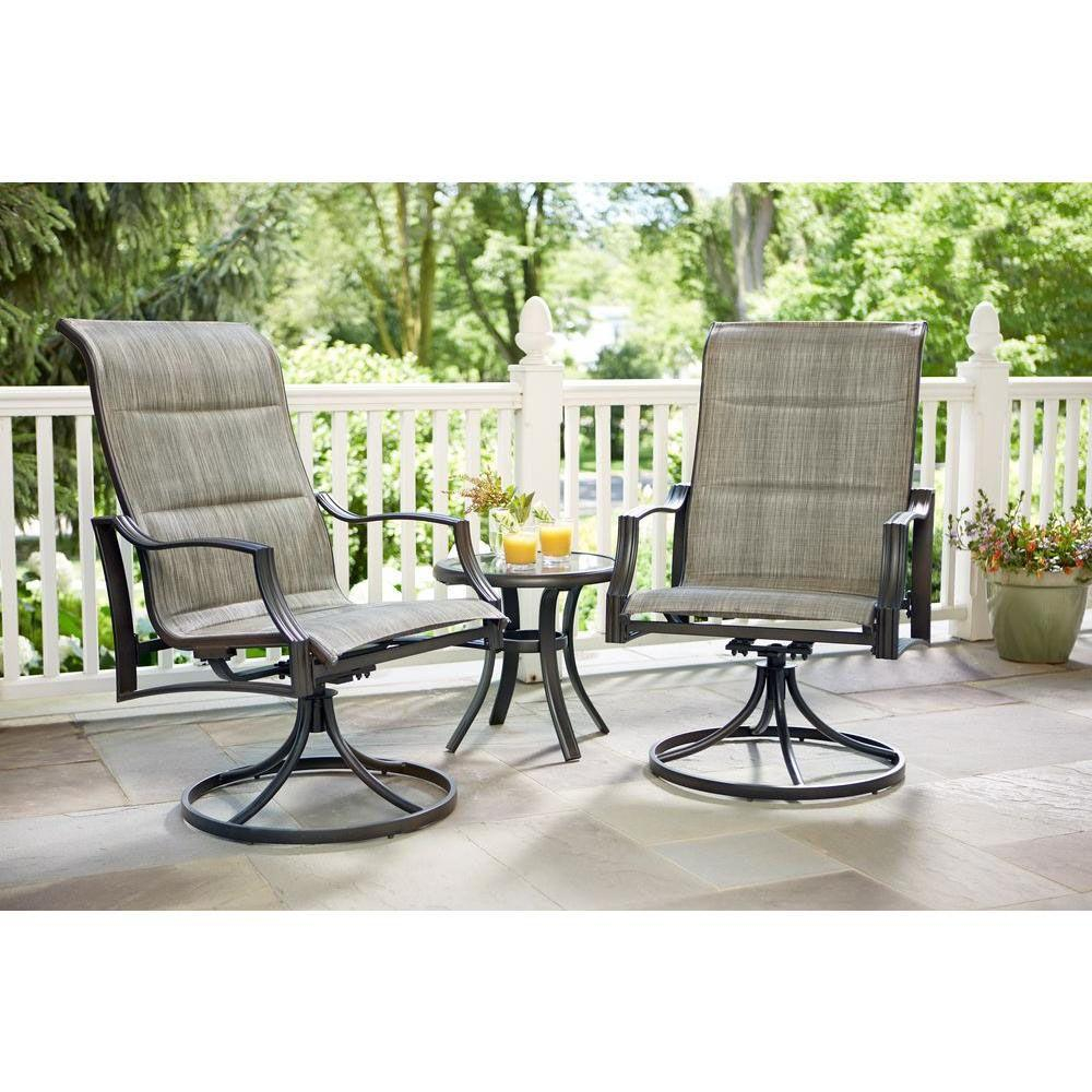 Hampton Bay Statesville Padded Sling Patio Lounge Swivel Chairs 2 Pack with regard to sizing 1000 X 1000