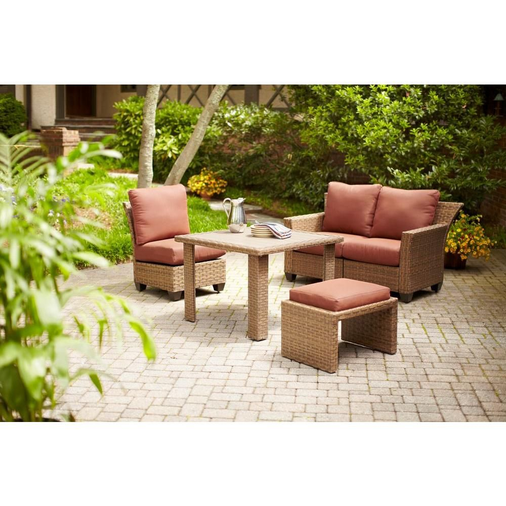 Hampton Bay Tobago 5 Piece Modular Patio Sectional Set With regarding dimensions 1000 X 1000