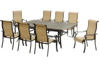 Hanover Brigantine 9 Piece Aluminum Outdoor Dining Set With An Xl Cast Top Table And 8 Slingback Dining Chairs for measurements 1000 X 1000