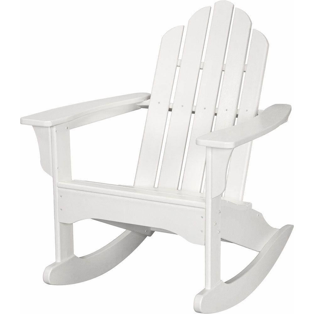 Hanover White All Weather Adirondack Rocking Patio Chair pertaining to dimensions 1000 X 1000