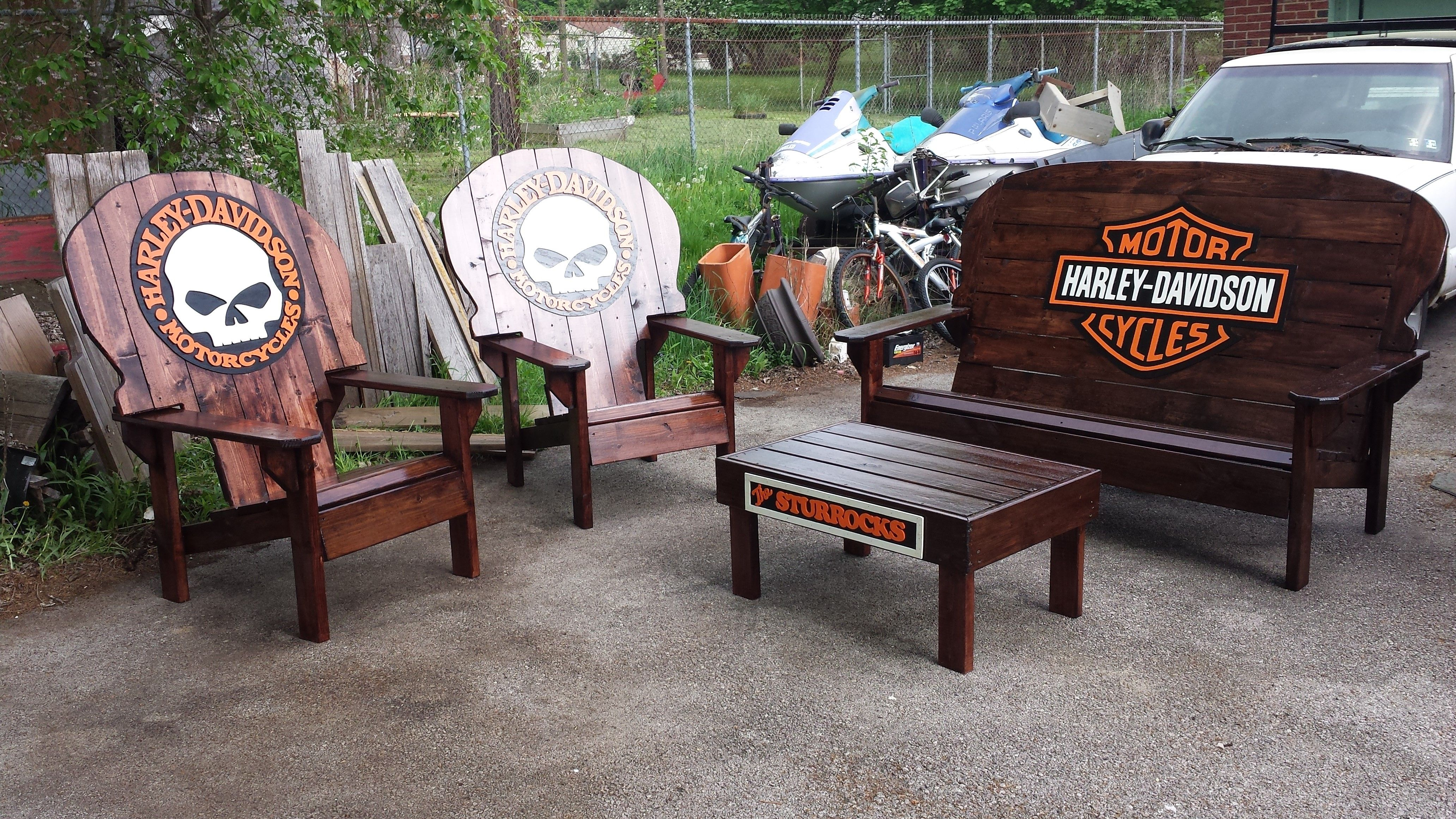 Harley Davidson Chairs And Benches Harley Davidson Harley with regard to proportions 4128 X 2322