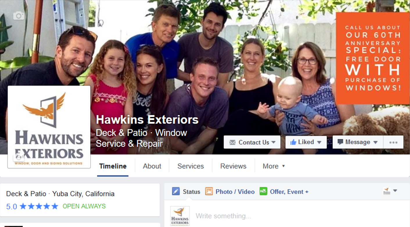 Hawkins Facebook Page Hawkins Exteriors inside dimensions 1412 X 783