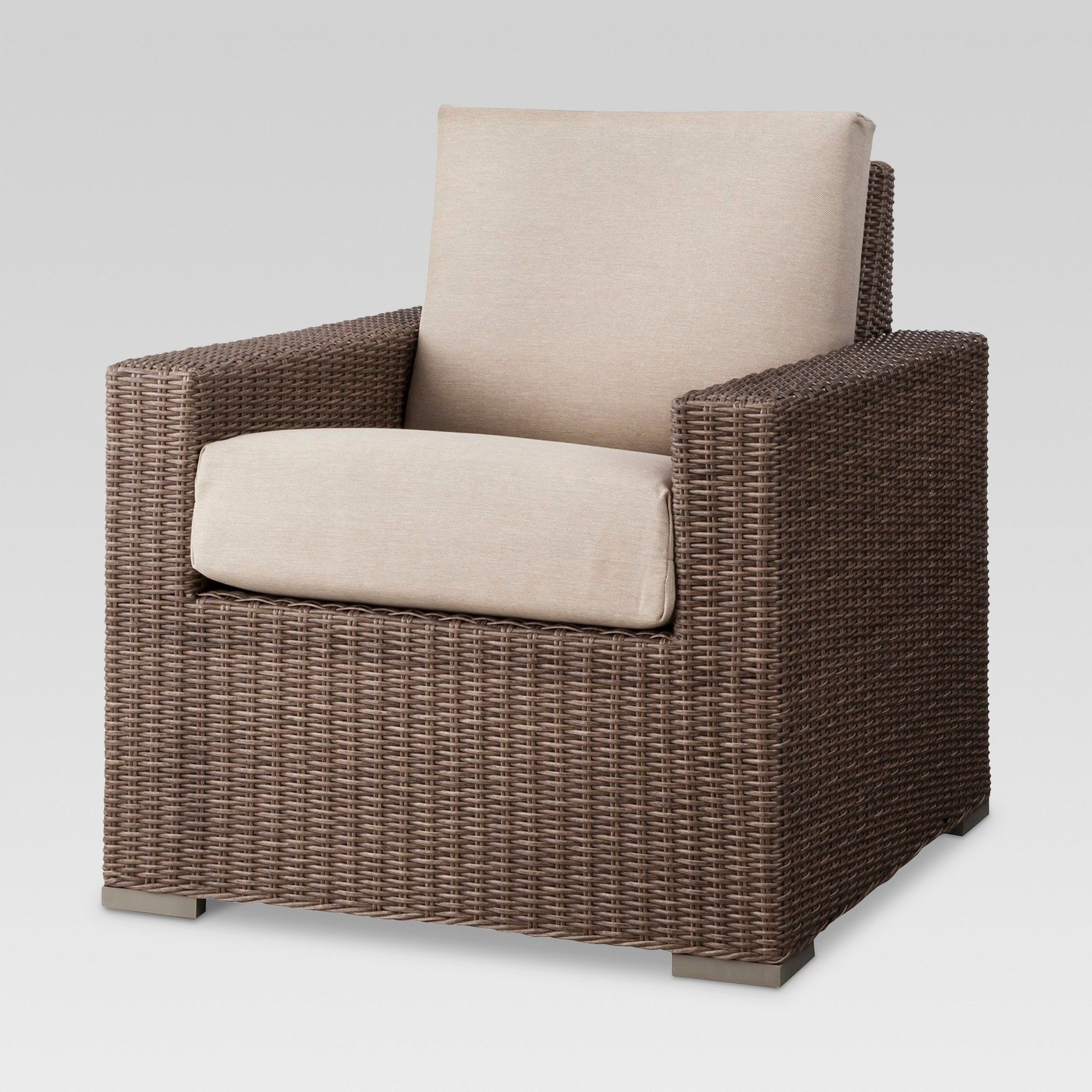 Heatherstone Wicker Patio Club Chair Tan Threshold throughout sizing 2000 X 2000