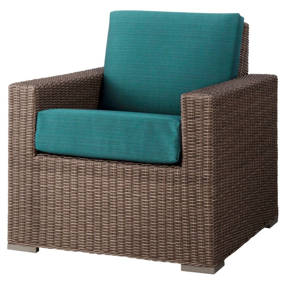 Heatherstone Wicker Patio Club Chair Turquoise Threshold regarding proportions 1000 X 1000