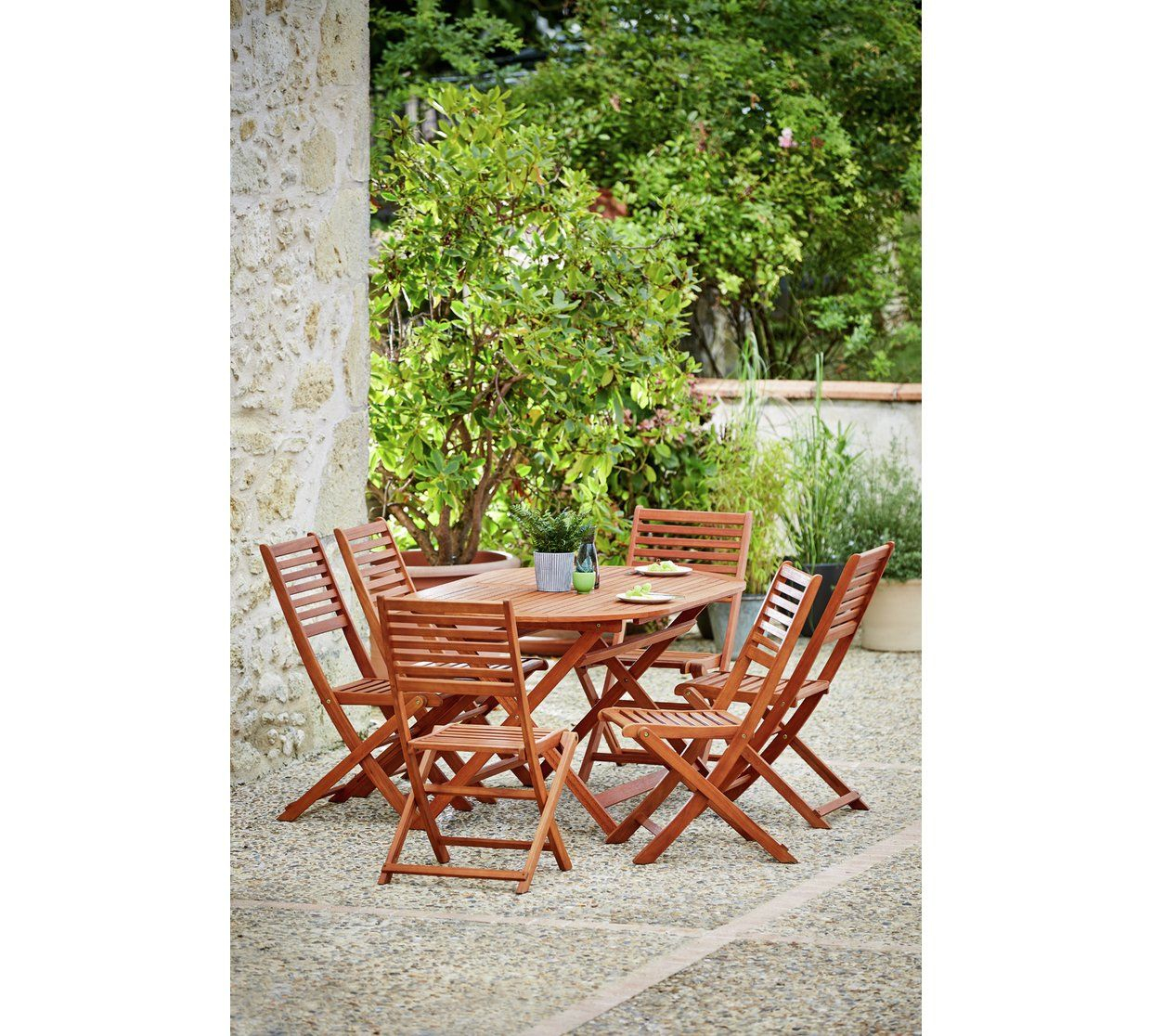 Home Newbury 6 Seater Wooden Patio Set Garden Table within size 1240 X 1116