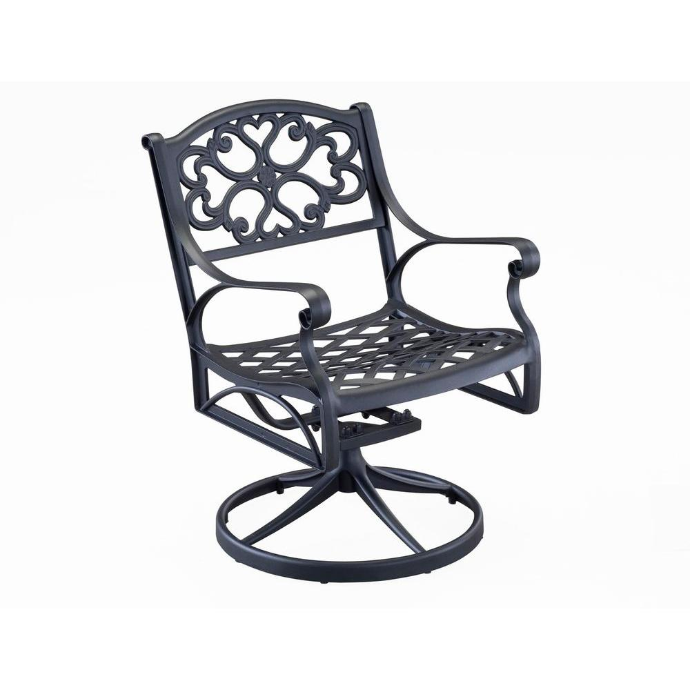 Homestyles Biscayne Black Swivel Patio Dining Chair regarding measurements 1000 X 1000