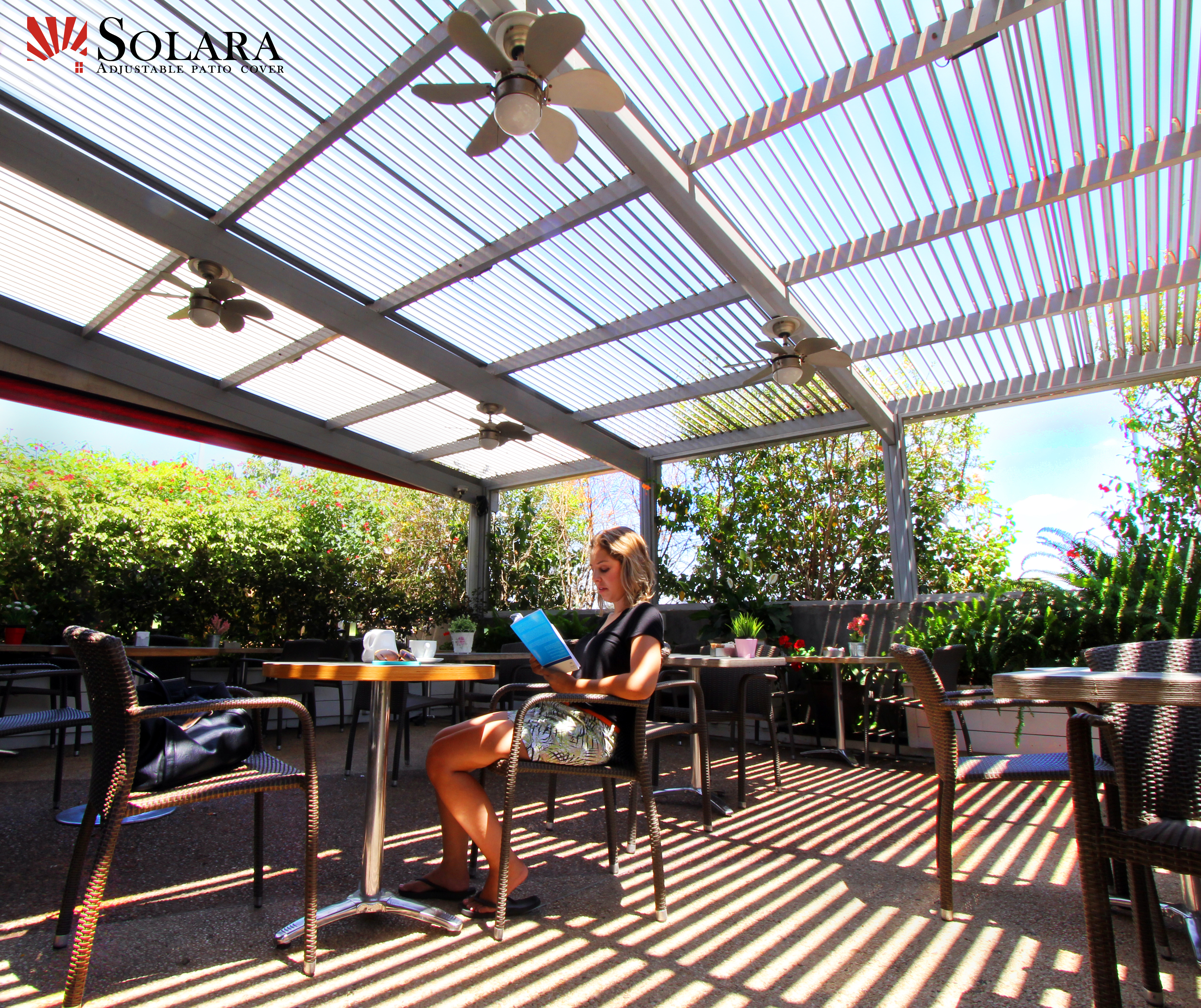 Hospitality Industry Louvered Roof System Solara Patio Cover in measurements 4117 X 3456