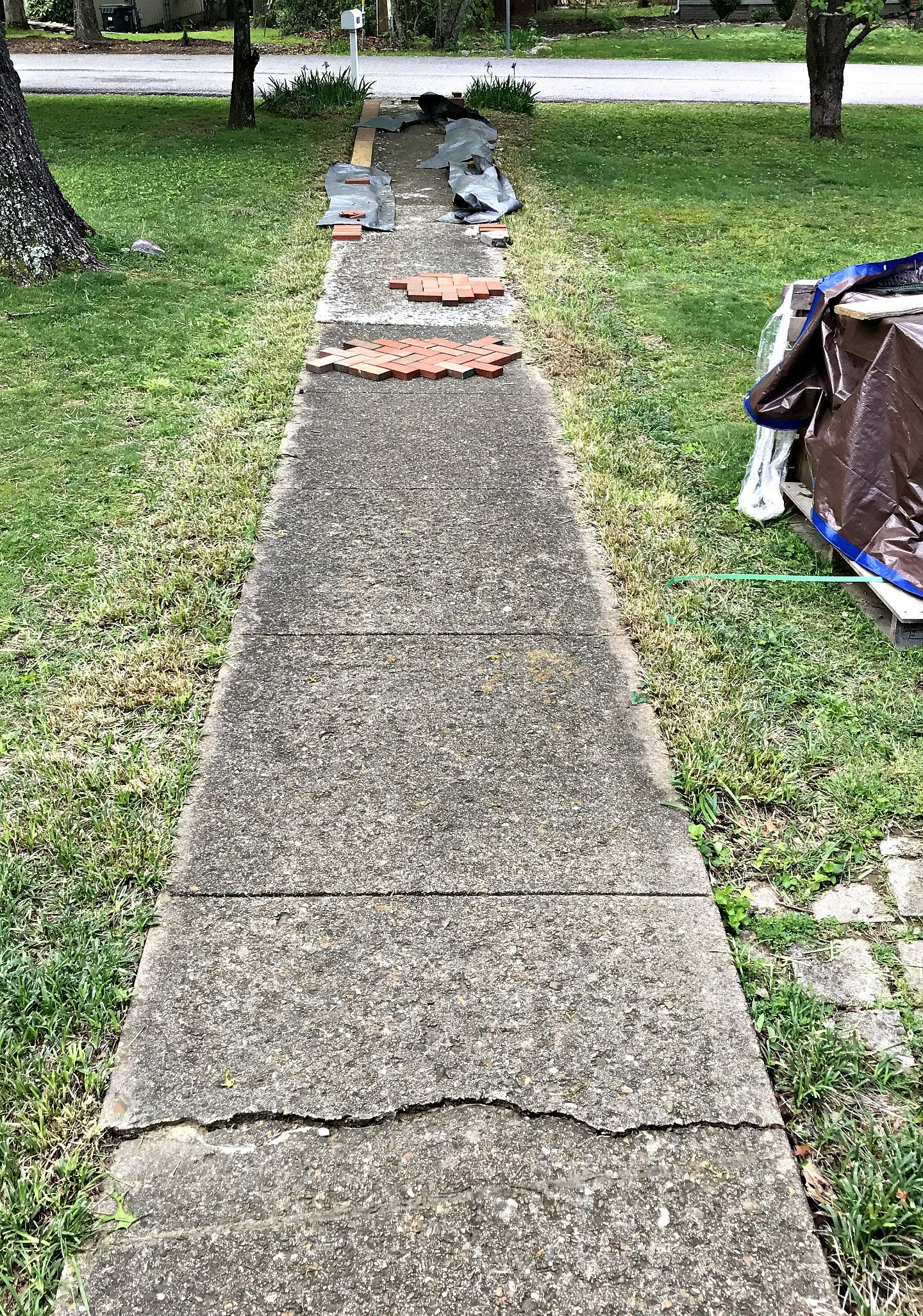 Installing Brick Pavers Over Existing Cement Sidewalk throughout dimensions 1440 X 2052