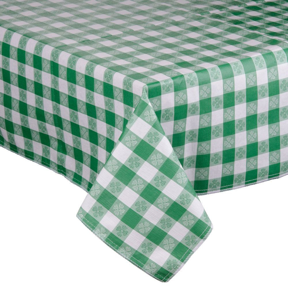 Intedge 52 X 72 Green Checkered Vinyl Table Cover With within proportions 1000 X 1000