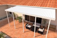 Integra 10 Ft X 20 Ft White Aluminum Attached Solid Patio Cover With 5 Posts Maximum Roof Load 30 Lbs throughout dimensions 1000 X 1000