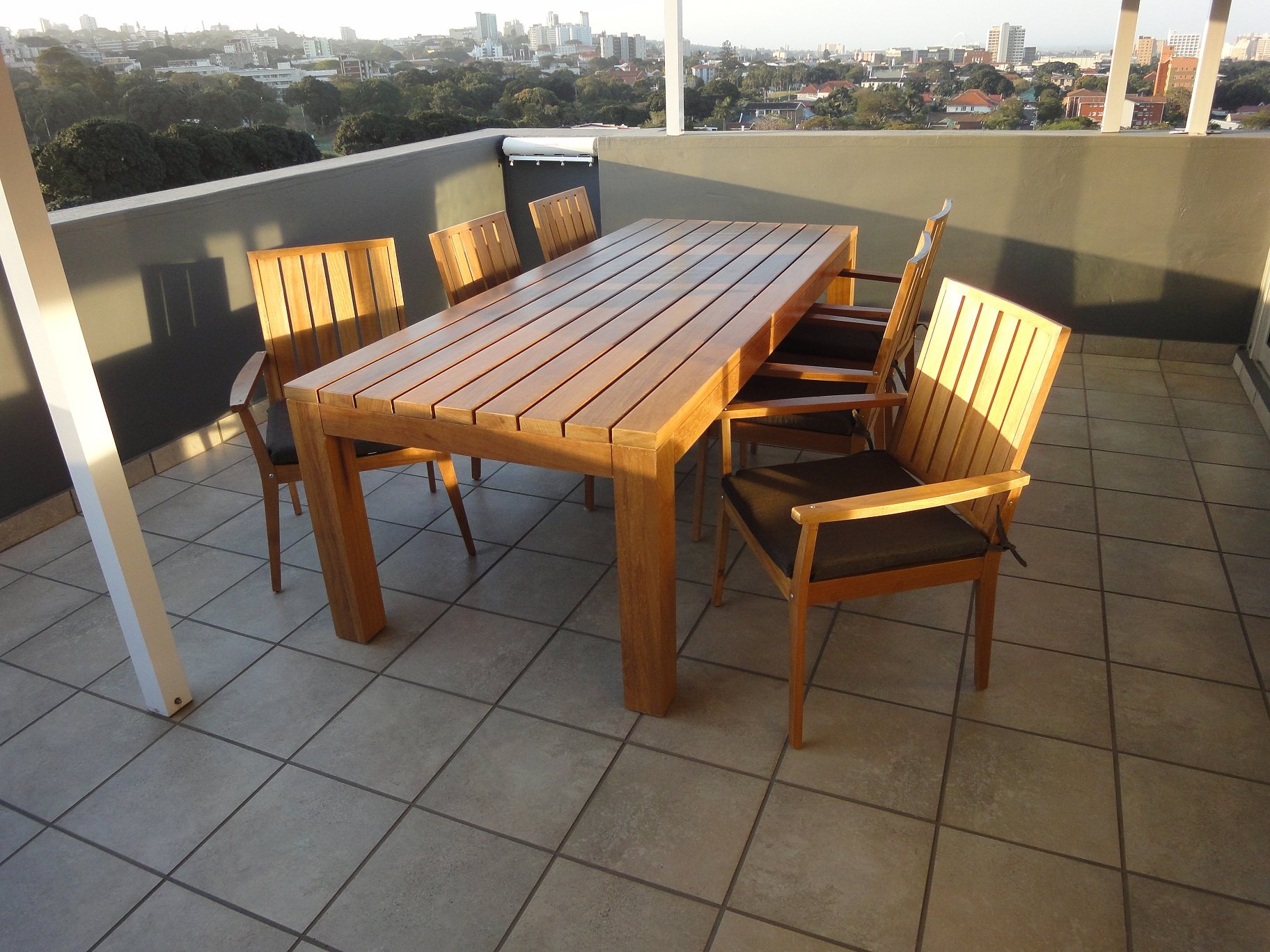 Iroko Outdoor Patio Table Chairs Suite Creative Woodworx throughout size 1824 X 1368