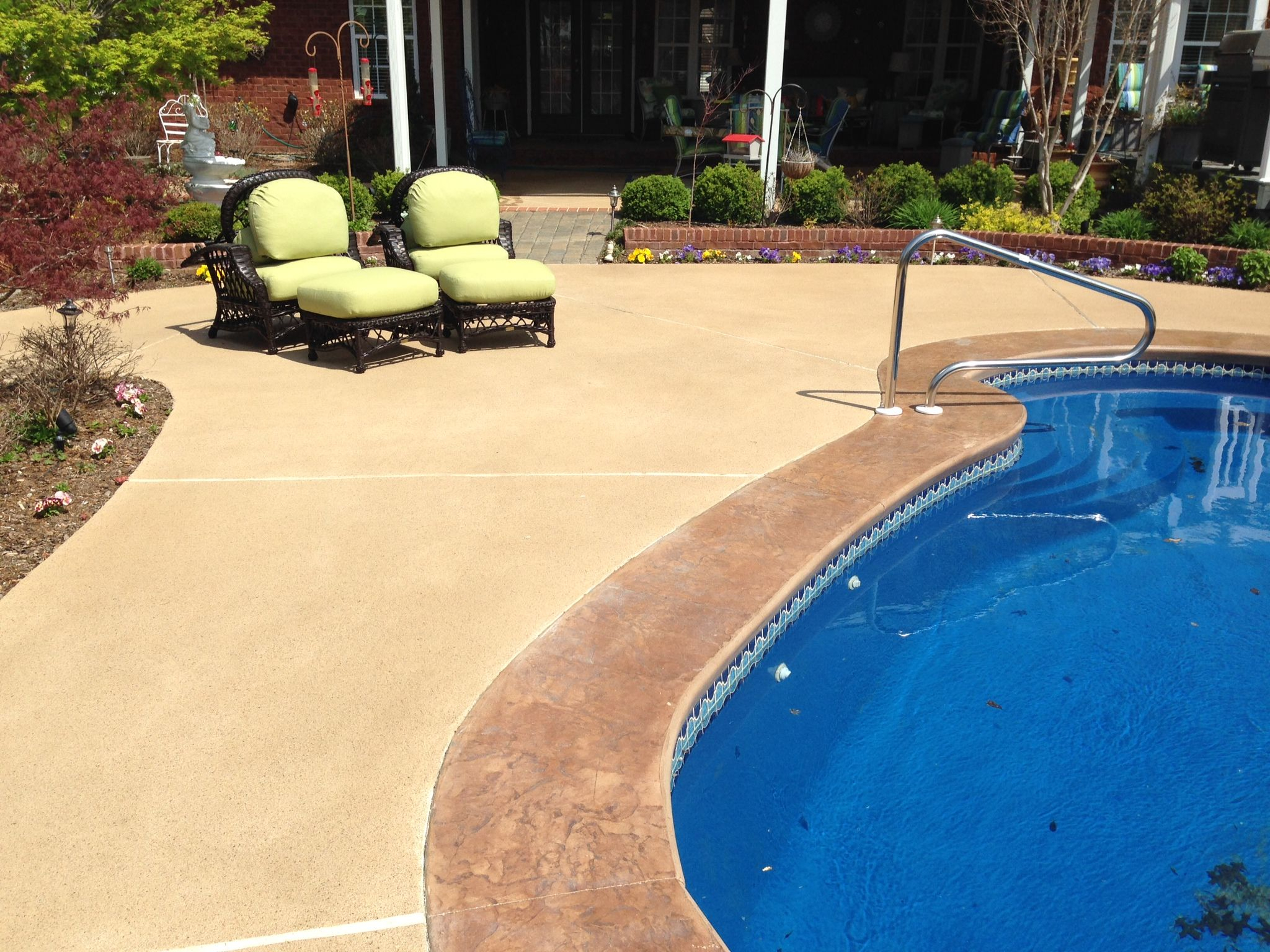 Isnt This A Beauty Stamped And Stained Concrete Pool with regard to sizing 2048 X 1536