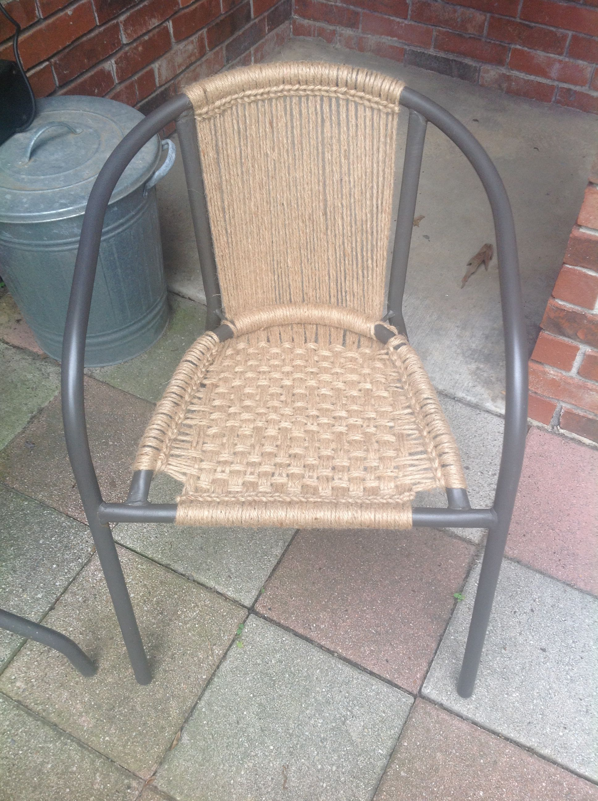 Jute Rope Macrame Chair Formerly Plastic Wicker Macrame pertaining to measurements 1936 X 2592