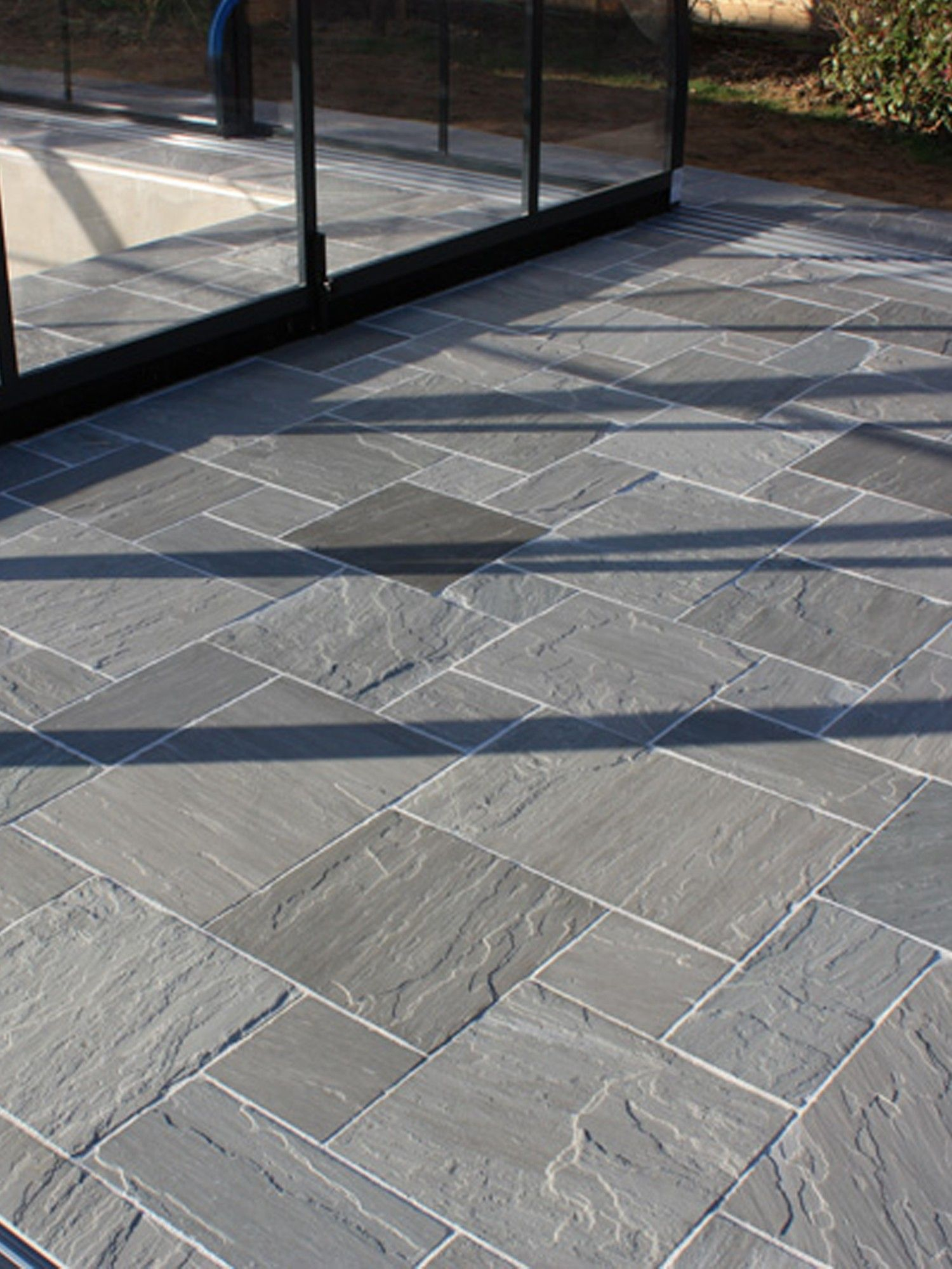 Kandla Grey Indian Sandstone Paving Slabs Mix Size Patio for sizing 1500 X 2000