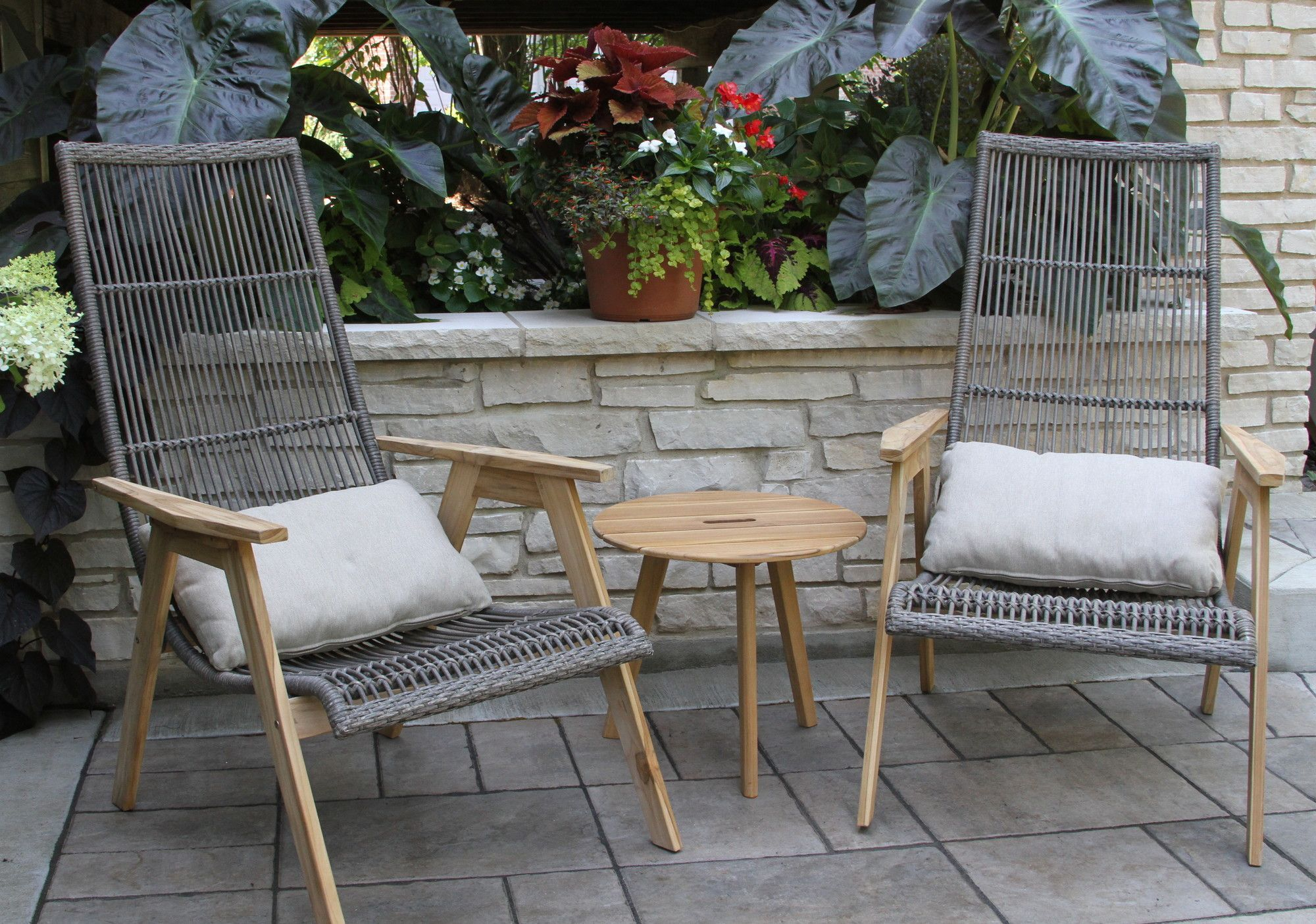 Kennebunkport Teak And Wicker Basket Lounge Chair Project inside measurements 2000 X 1404