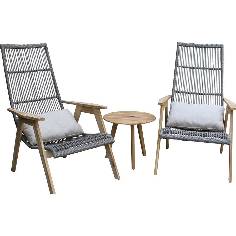 Kennebunkport Teak And Wicker Basket Lounge Chair Set Of 2 for dimensions 897 X 897