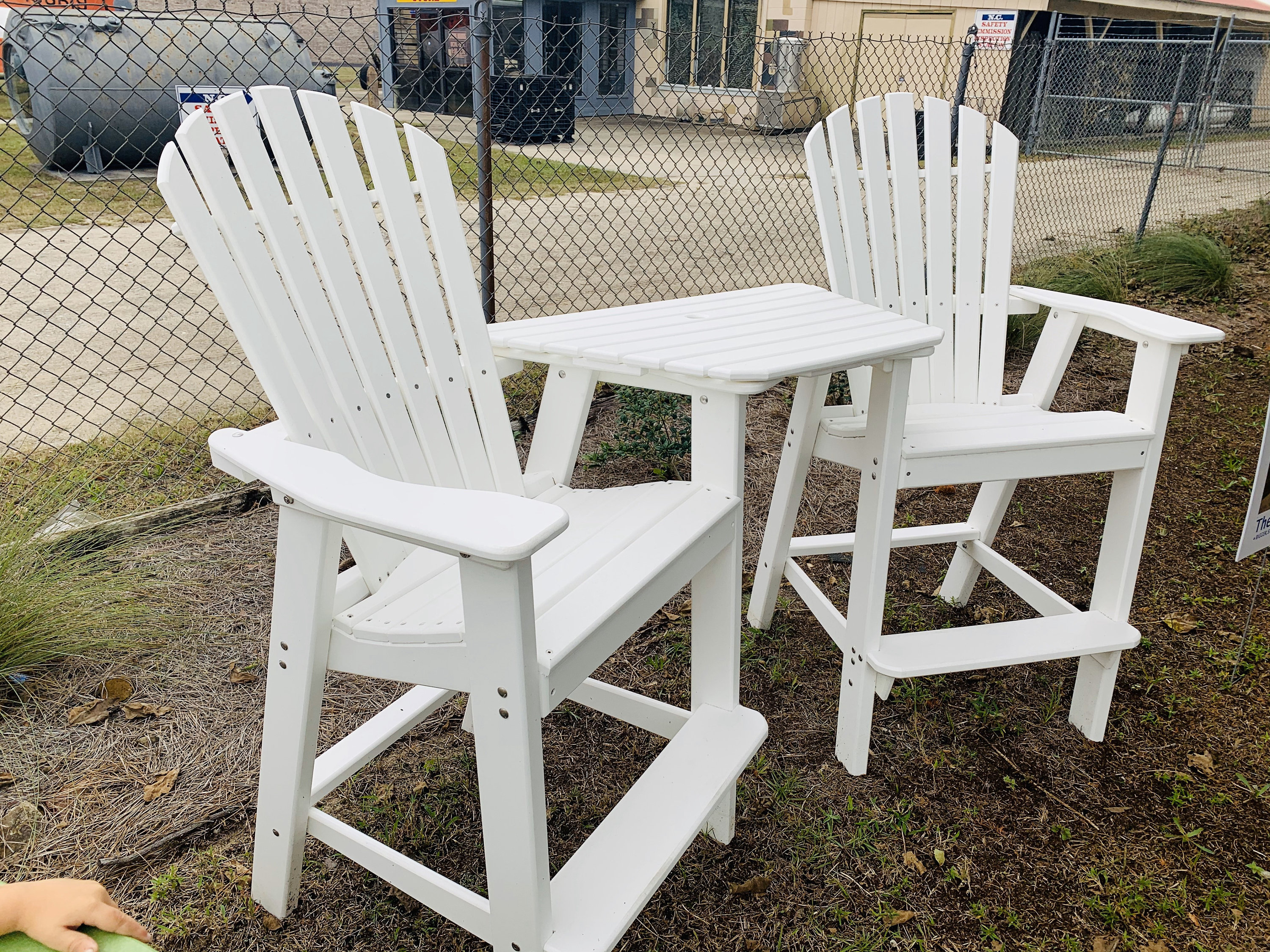 King Adirondack Chairs Big Tall Chair Set With Middle Table regarding size 3000 X 2250