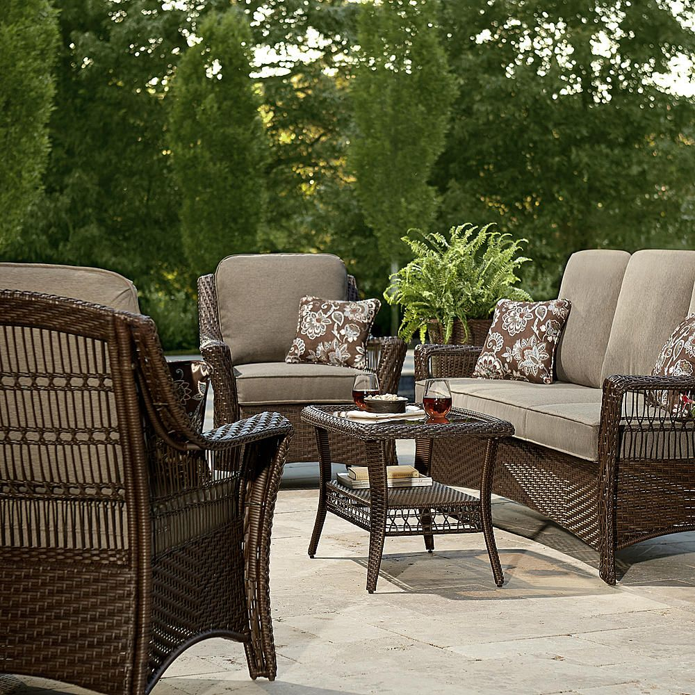 La Z Boy Scarlett 4 Piece Seating Set Grey Outdoor Living inside dimensions 1000 X 1000