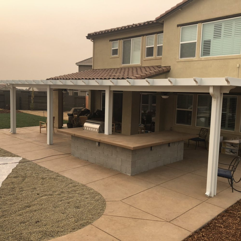 Large Solid Custom Patio Cover Built Into Bbq Rocklin We intended for proportions 1000 X 1000