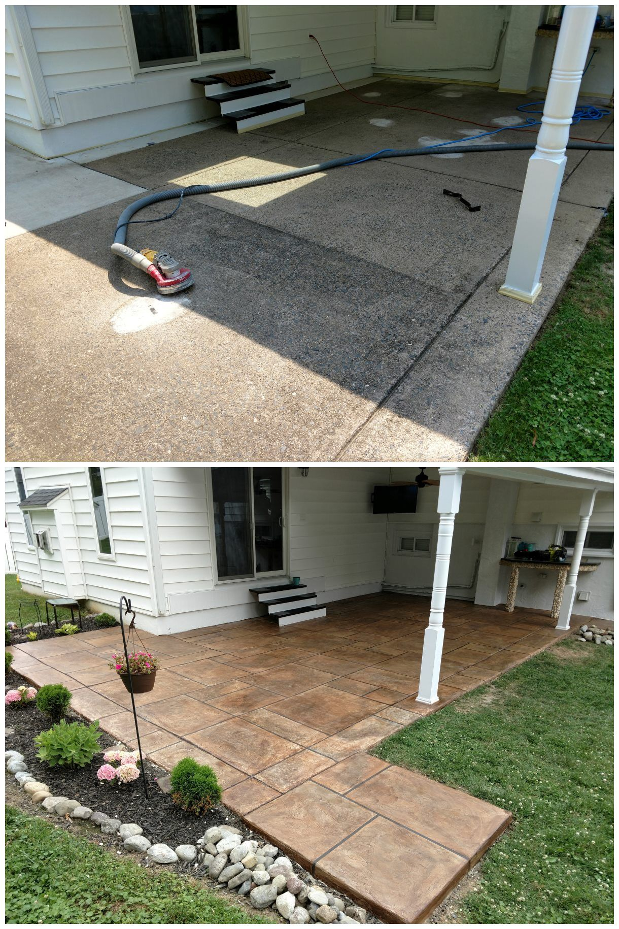 Large Tile Decorative Concrete Transformation On A Back throughout sizing 1220 X 1830
