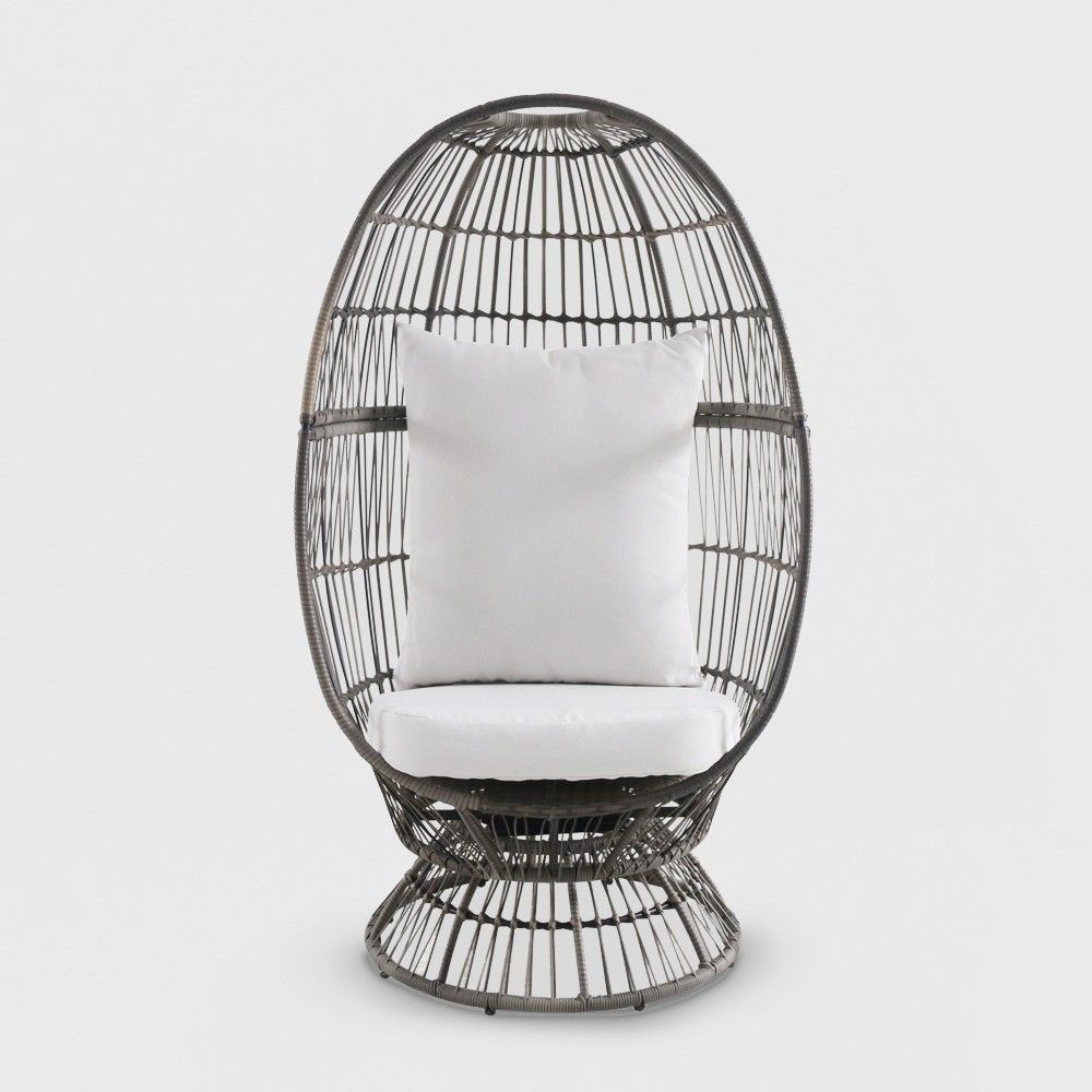 Latigo Swivel Patio Egg Chair Brown Opalhouse Wicker intended for sizing 1000 X 1000