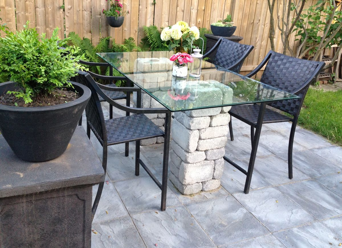 Leisbeth Made This Gorgeous Patio Dining Table Using Paver with proportions 1200 X 871