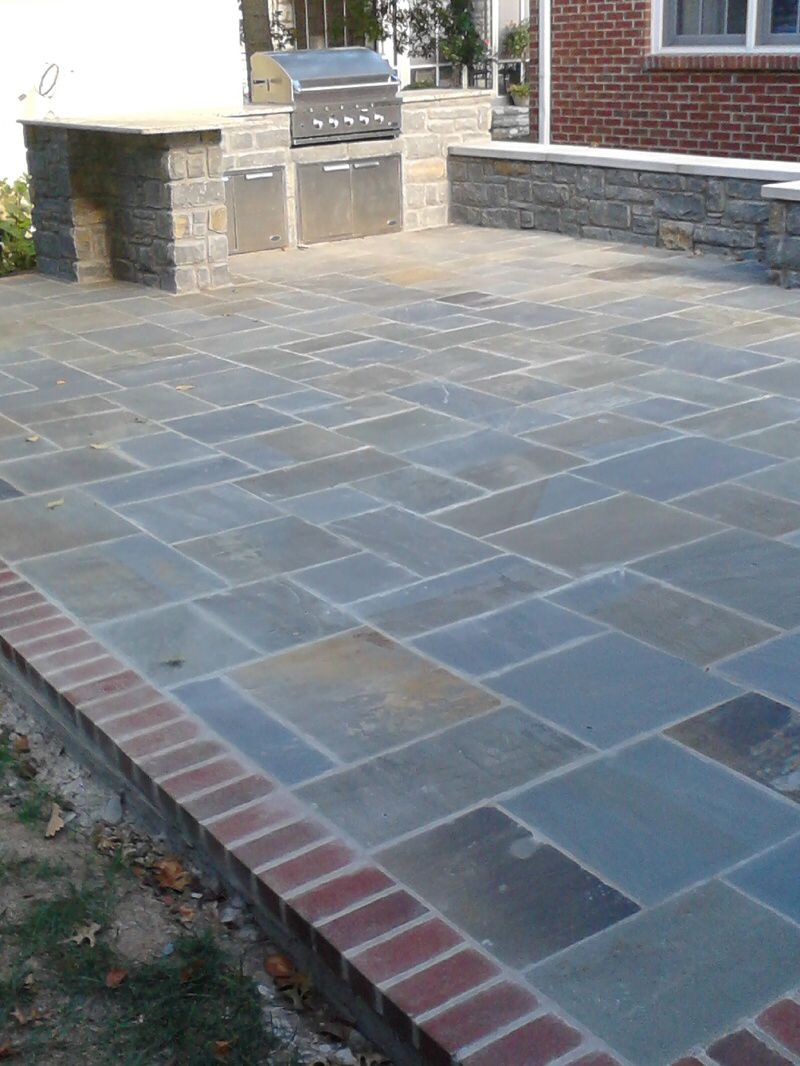 Love The Brick Border On This Bluestone Patio Bluestone throughout size 800 X 1066